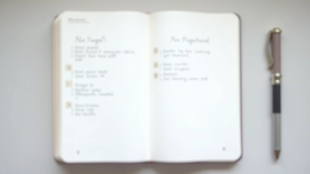 Geopende notitieboek met handgeschreven bullets en checkboxes, werkbladstijl op neutrale achtergrond