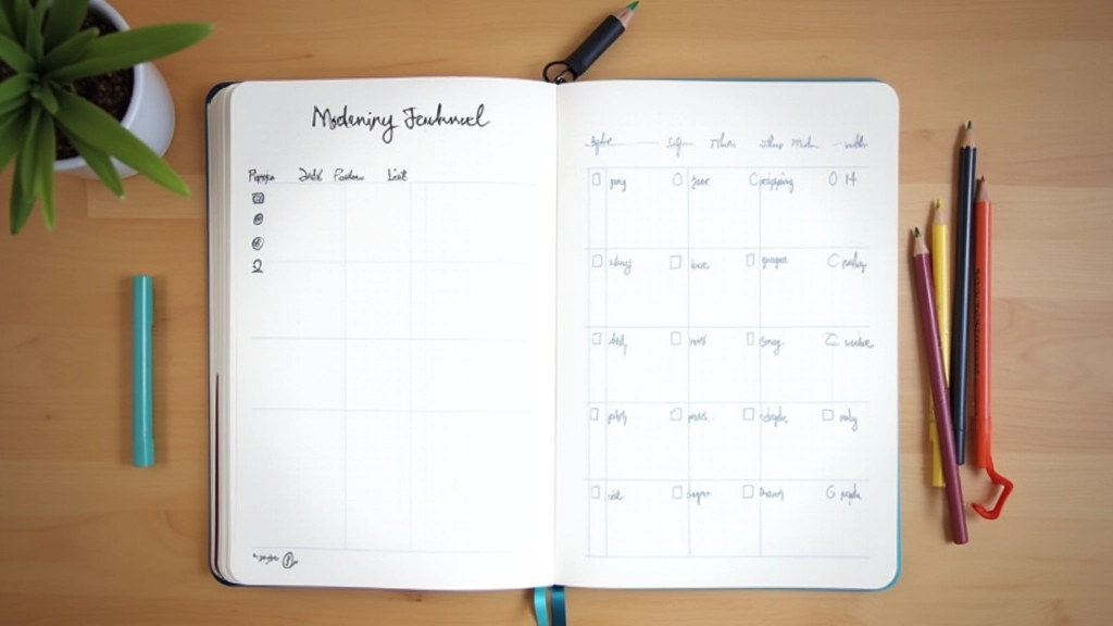 Maandkalender pagina's in notitieboek met handgetekende gridlines en checkmarks, bovenaanzicht fotografie