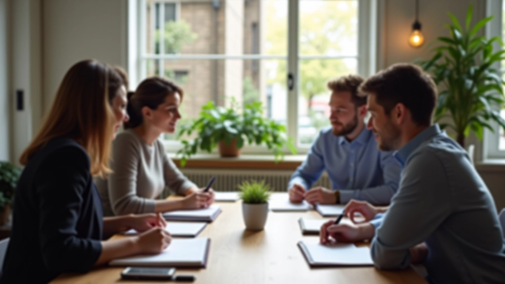 Team van journaling coaches en mentoren in professionele kantooromgeving