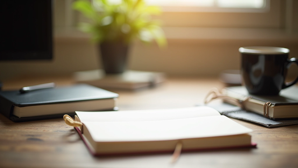 Dagboeken en notitieblokken op een werkplek met natuurlijk licht